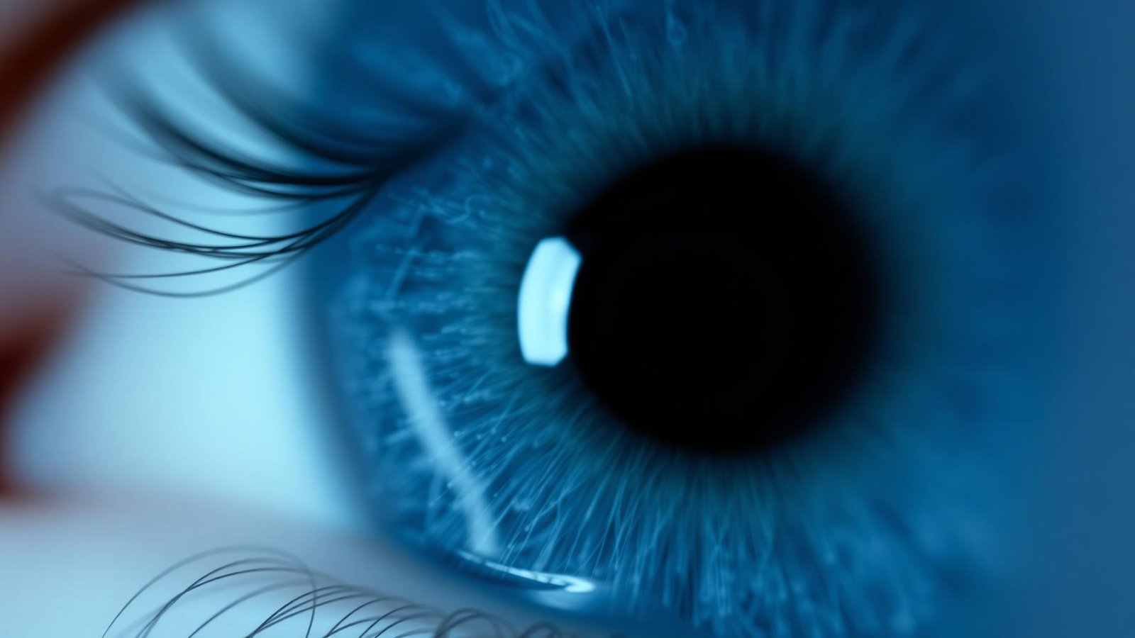 Detalhe macro de uma íris humana com textura em alta definição